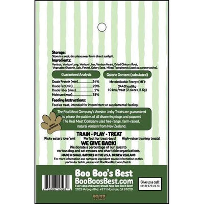 Boo Boo's Best Venison Jerky Dog Treats 3oz Boo Boo's Best