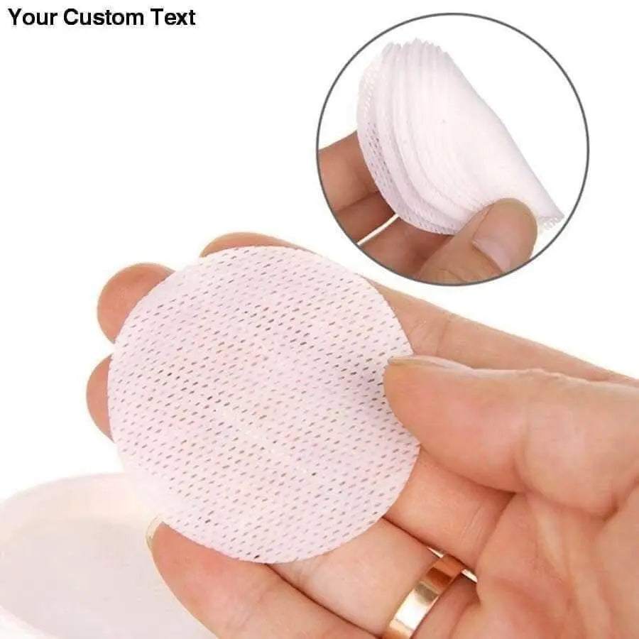 Pet Round White Tears Stain Wipes shown as soft circular cleaning pad held between fingers with close-up detail view
